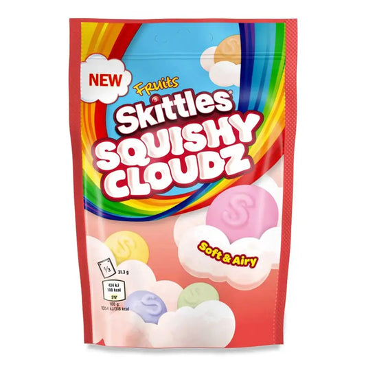 Skittles Squishy Cloudz Chewy Sweets Fruit Flavoured Pouch Bag