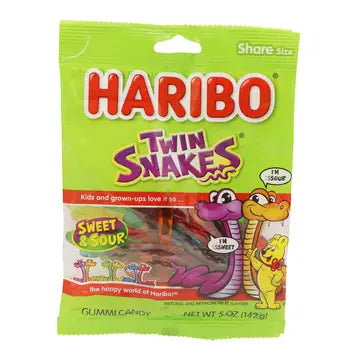 Haribo Twin Snakes, 5oz