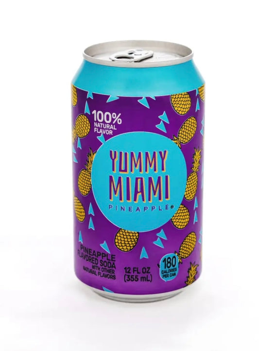 Yummy Miami Black Pineapple Soda 12oz