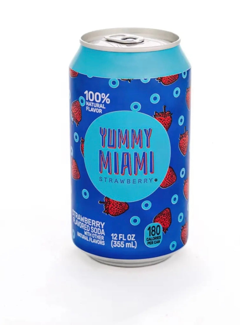 Yummy Miami Strawberry Soda 12oz