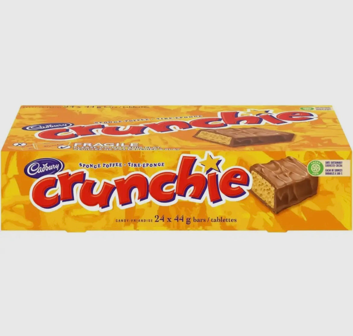 Cadbury Crunchie Chocolatey Candy Bars, 44 g