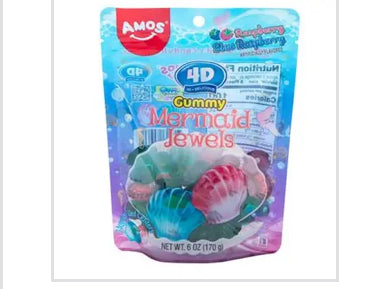 Amos 4D Gummy Mermaid Jewels, 6oz Bag