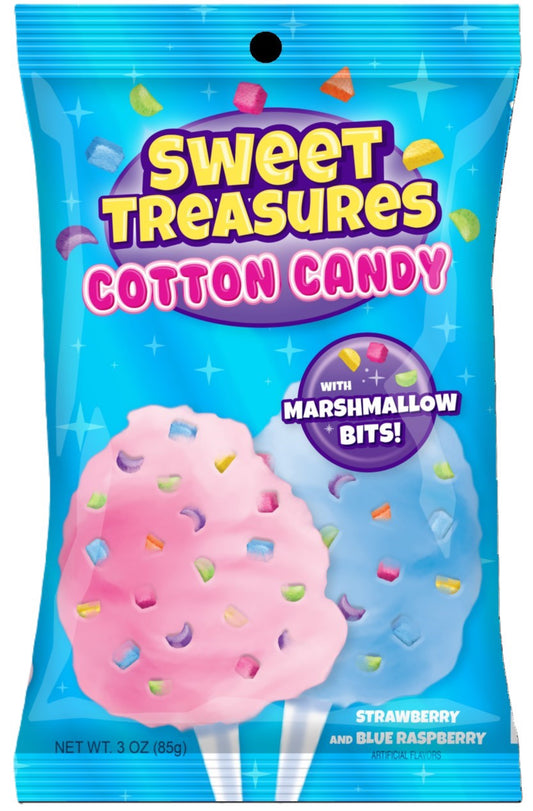 Sweet Treasures W/Marshmallows Cotton Candy, 3oz Bag