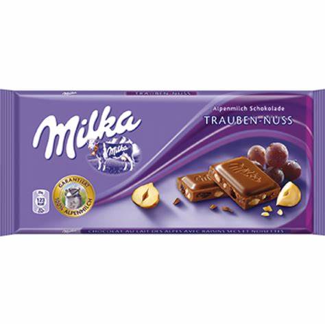 Milka Alpine Milk Chocolate Raisin & Nut 100g