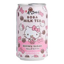 A-Sha Boba Milk Tea Brown Sugar Flavor, Hello Kitty - 10.5 Fl Oz