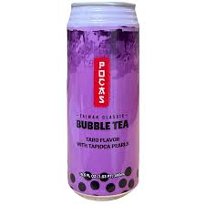 Pocas Taiwan Classic Bubble Tea Taro Flavor with Tapioca Pearls - 16.5 Fl Oz