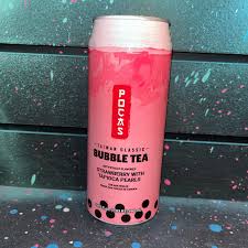 Pocas Taiwan Classic Bubble Tea Strawberry Flavor with Tapioca Pearls - 16.5 Fl Oz